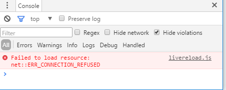 Failed To Load Resource: Net:err_connection_refused